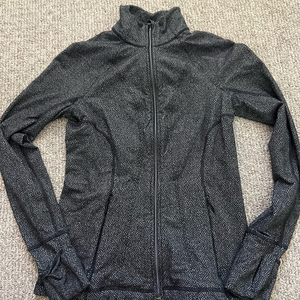 Athleta Black Patterned Utility Jacket - image 1